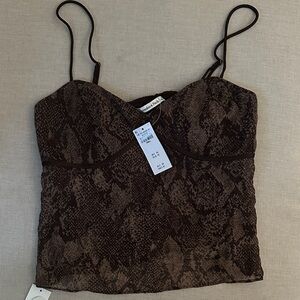 Abercrombie & Fitch Brown Snake Print Camisole